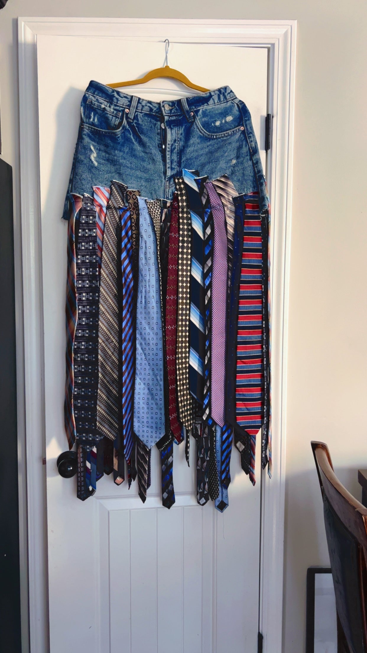 Lume Custom Tie Denim Skirt